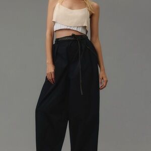 Anthropologie Maeve Curve Poplin Barrel Pants